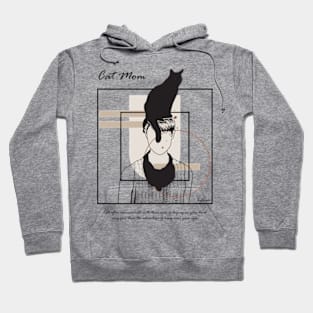 Cat sitting on a girl head version 7 Hoodie